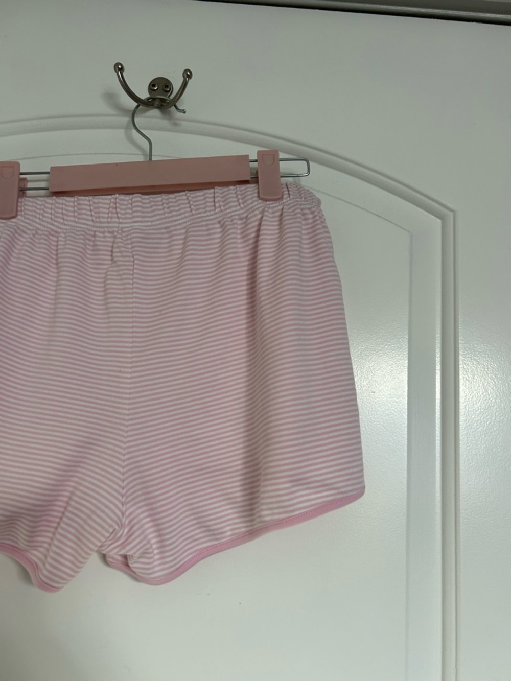 Lake 100% Pima Cotton Enligh Rose Stripe Pink Pajama Shorts Size M cozy lounge - Picture 9 of 11